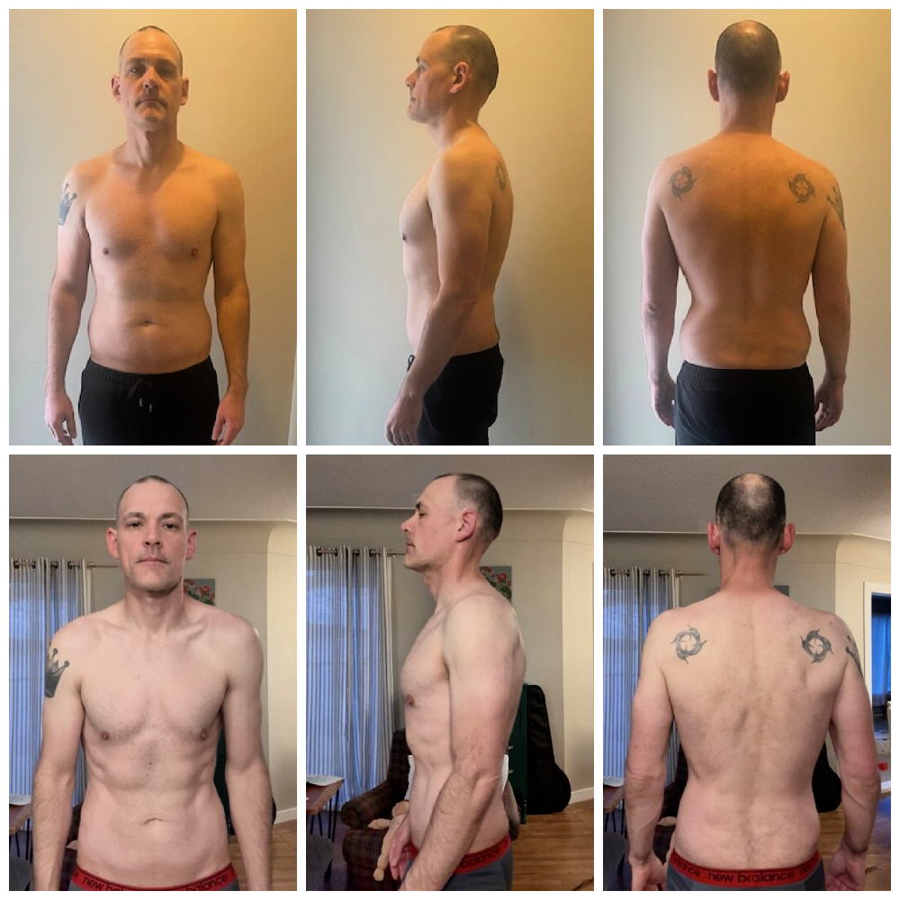 Jesse kettlebell before and after transformation Precision Kettlebells