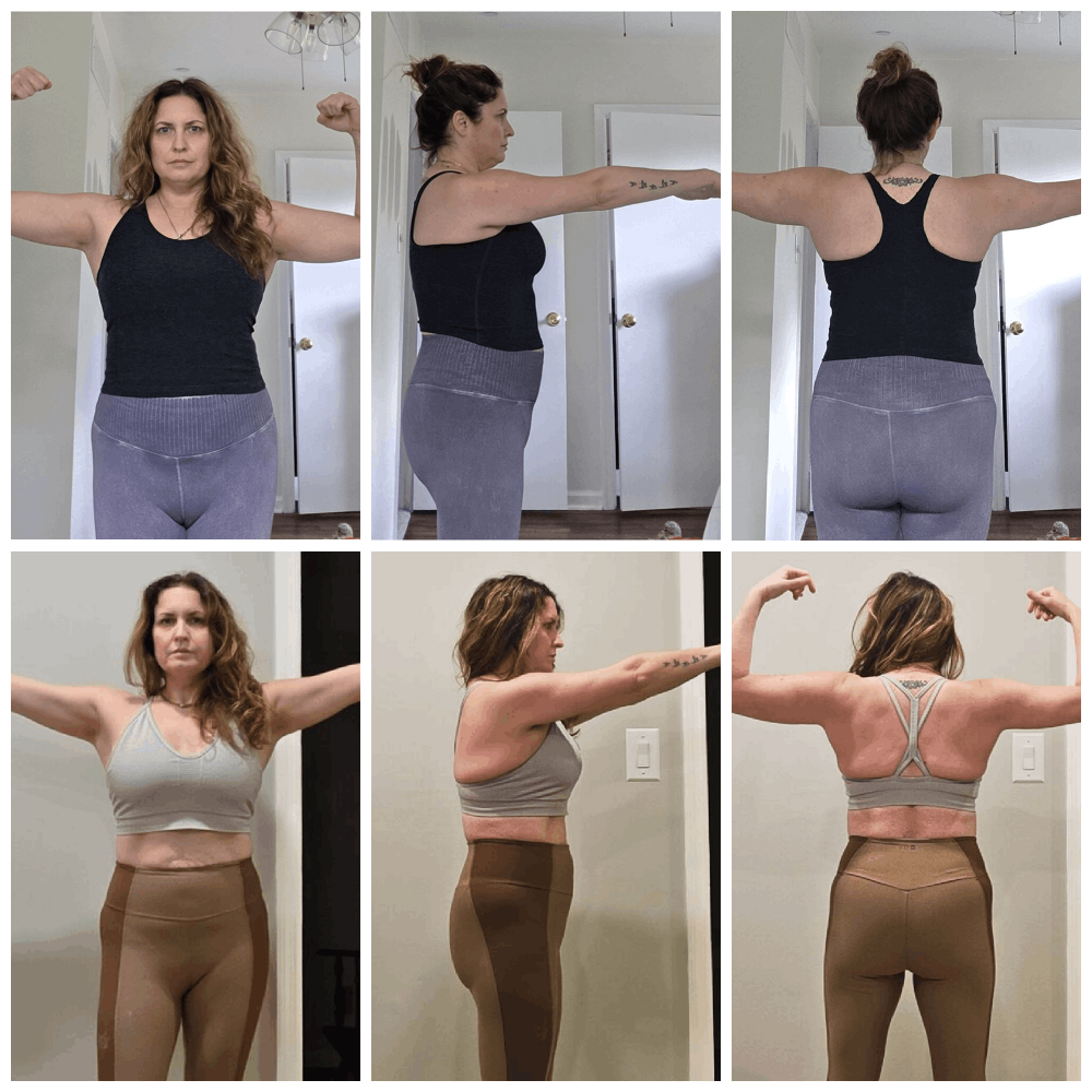 Marlena kettlebell before and after transformation Precision Kettlebells